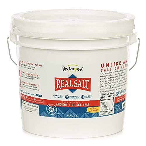 Redmond Real Sea Salt - Natural Unrefined Gluten Free Fine, 10 Pound Bucket | Amazon (US)
