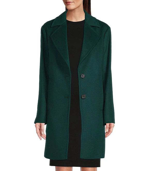 Katherine Kelly Pure Wool Notch Collar Long Sleeve 2-Button Front Coat | Dillard's | Dillard's