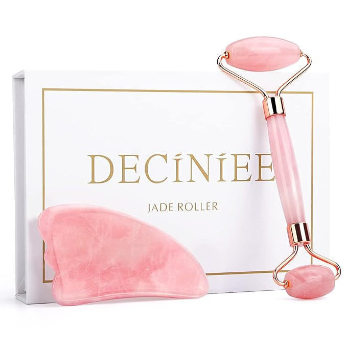 Deciniee Jade Roller and Gua Sha Set - Anti Aging Rose Quartz Face Roller Massager & Guasha Tool ... | Amazon (US)