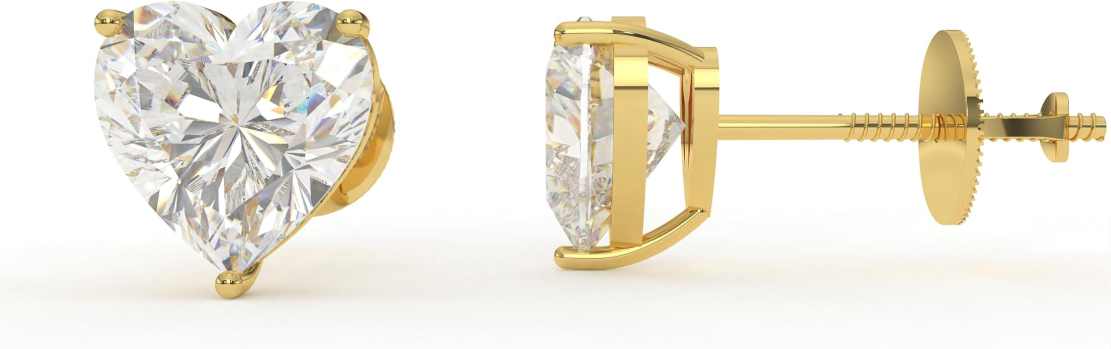1 Ct Heart Cut Diamond Earrings | 14K Yellow Gold Regular Wear | Sparkling Jewelry For Women | An... | Amazon (US)
