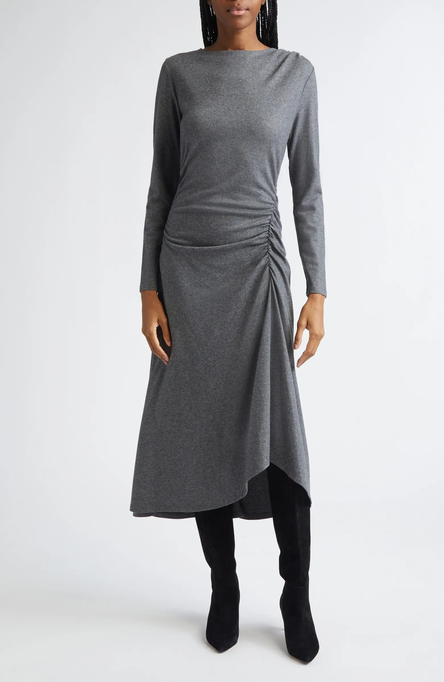 Theodora Ruched Long Sleeve Midi Dress | Nordstrom