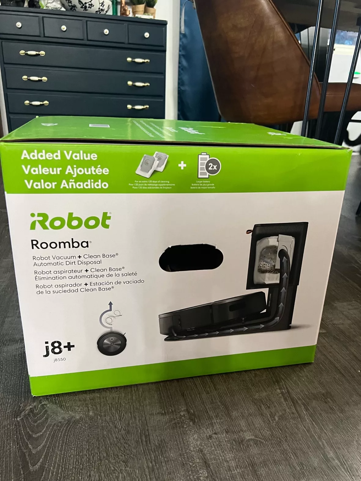 iRobot Roomba j8+ (8550) Wi-Fi Connected Self-Emptying Robot Vacuum