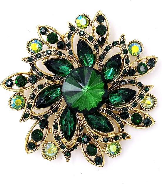LAXPICOL Vintage Women's Austrian Crystal Elegant Flower Brooch Wedding Broach Pin | Amazon (US)