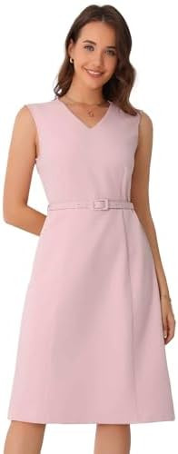 Allegra K Work Professional Dresses for Women's Sleeveless A-Line Dress | Amazon (US)