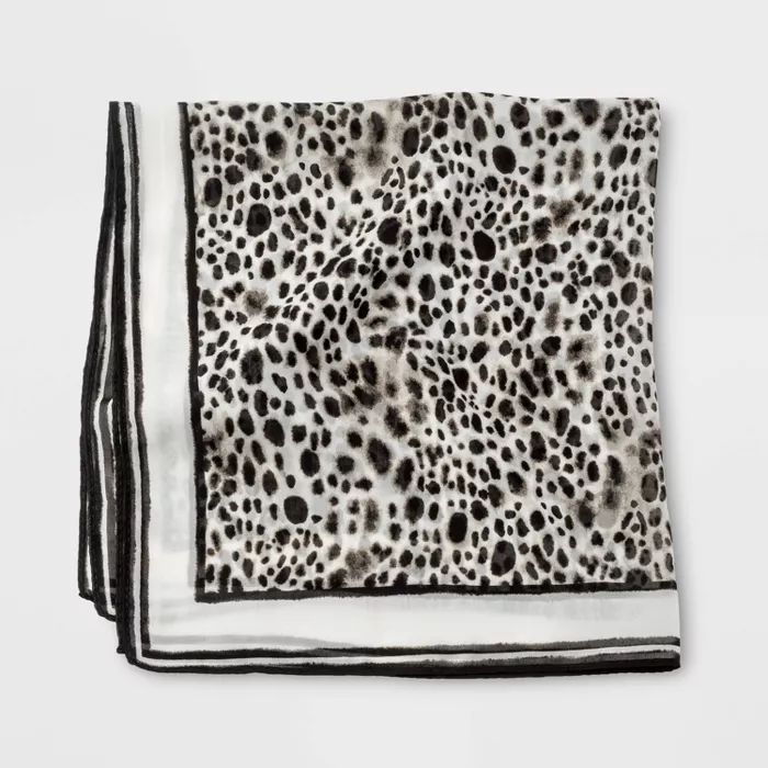 Women's Neckerchief Leopard Print Scarf - A New Day™ Black | Target