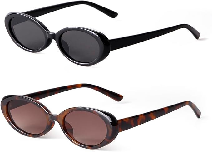 90s Sunglasses for Women Men Retro Small Oval Sunglasses | Amazon (US)