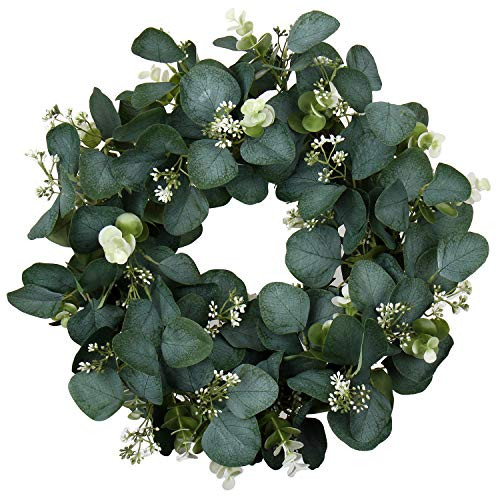 Briful Artificial Eucalyptus Front Door Wreath, 16in Summer Greenery Leaf Wreath for Home Farmhou... | Amazon (US)