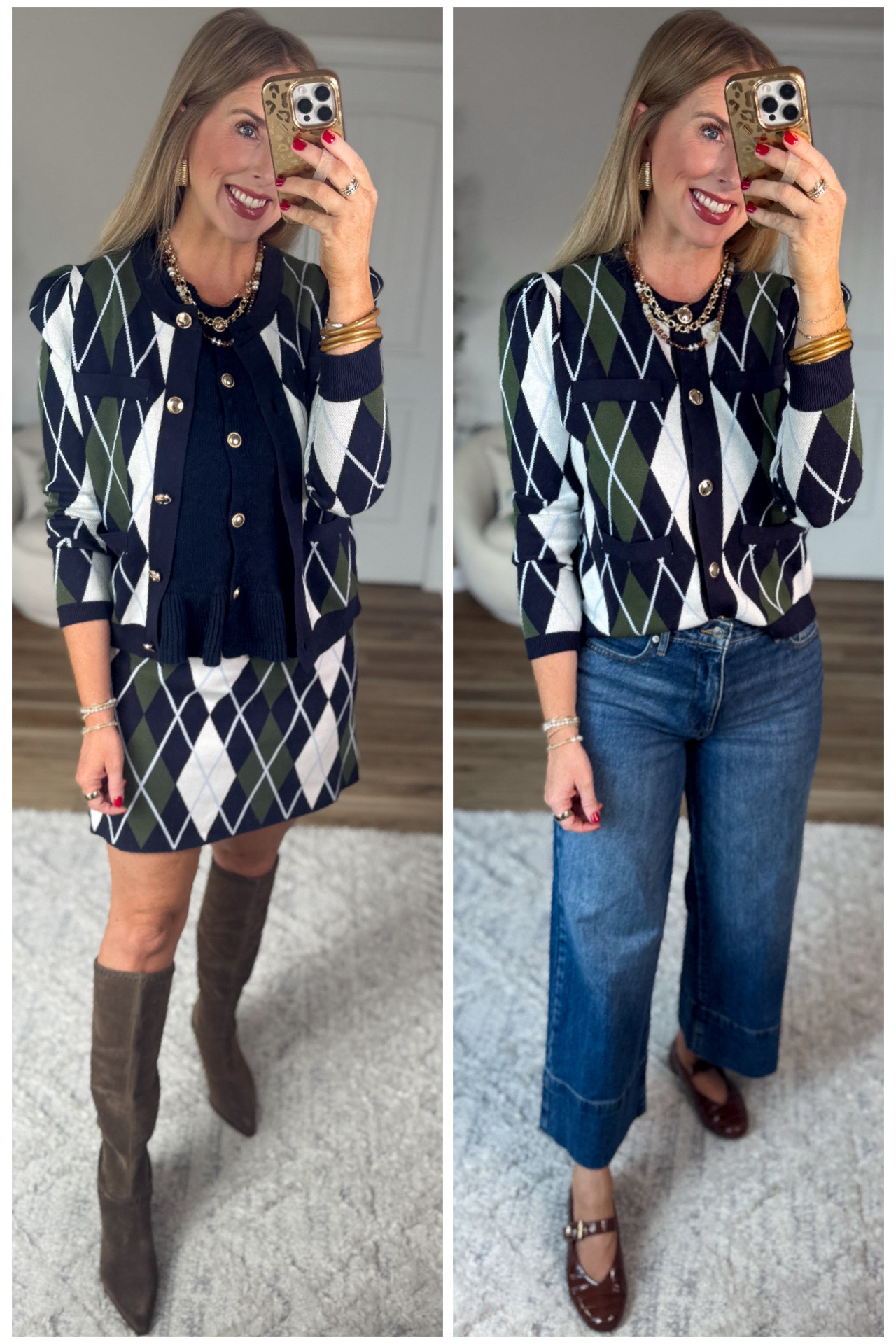 2 ways to style this argyle cardigan from Walmart!

#LTKootd
