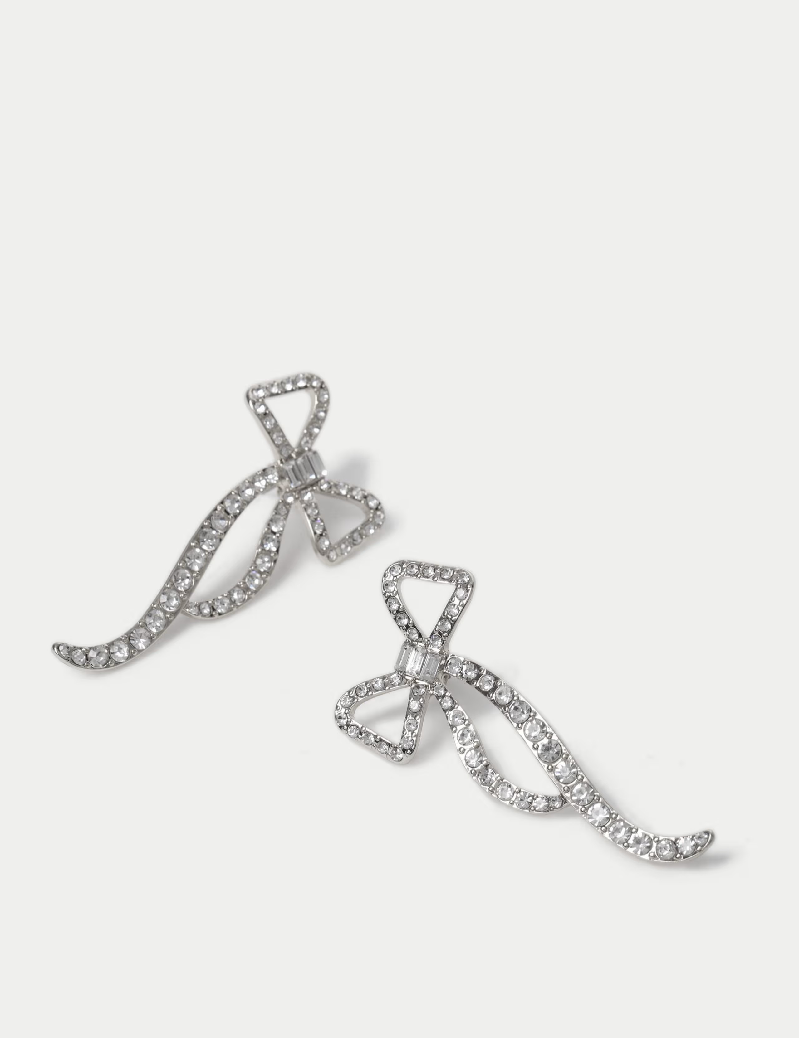 Silver Tone Bow Rhinestone Christmas Earring | Marks & Spencer (UK)