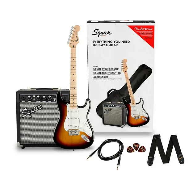 Squier Stratocaster Limited-Edition Electric Guitar Pack with Fender Frontman 10G Amp | Walmart (US)