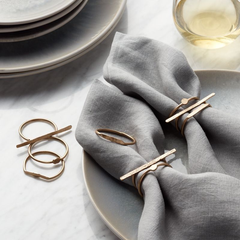 Holiday Dainty Gold Napkin Rings, Set of 3 + Reviews | Crate & Barrel | Crate & Barrel