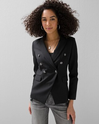 Women's Petite Studio Blazer in Black size 00 | White House Black Market | White House Black Market