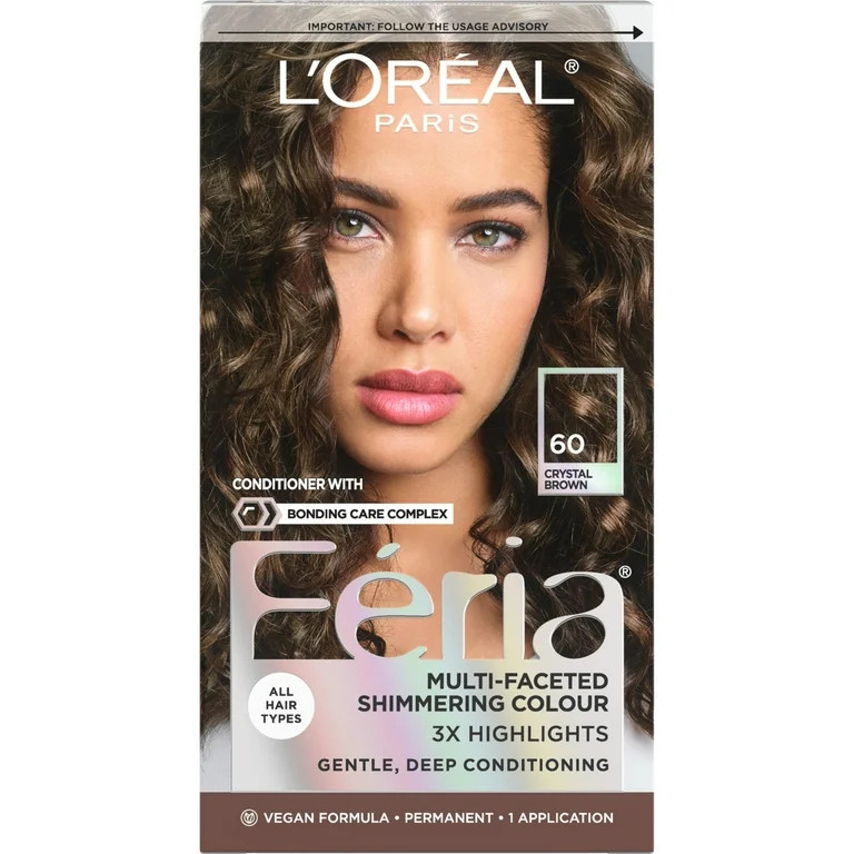 L'Oreal Paris Feria Shimmering Permanent Hair Color, Crystal Brown, 40 Percent Stronger Hair, 1 K... | Walmart (US)