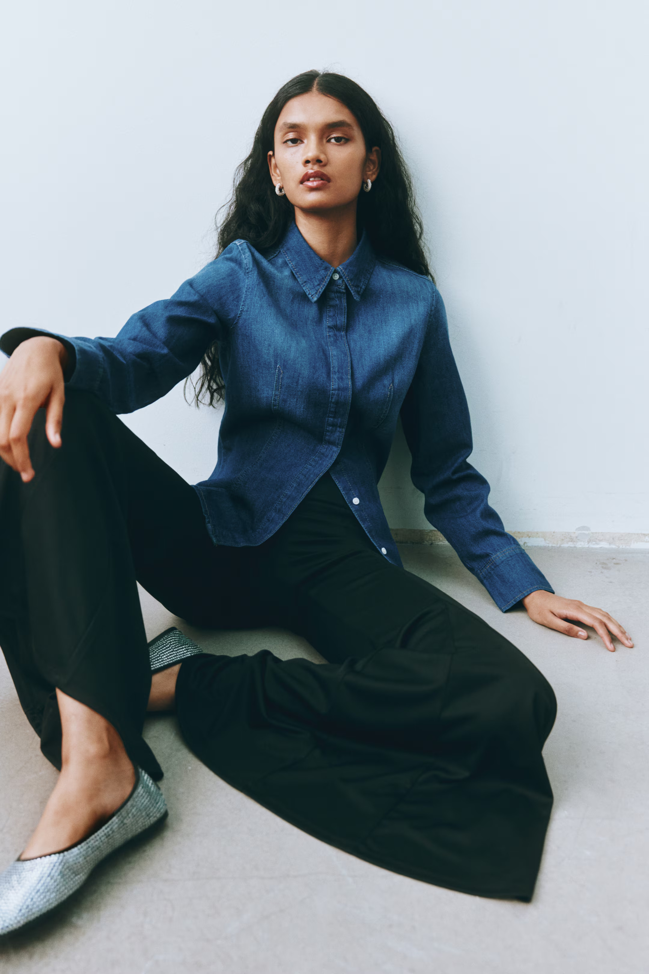Fitted Denim Shirt | H&M (US + CA)