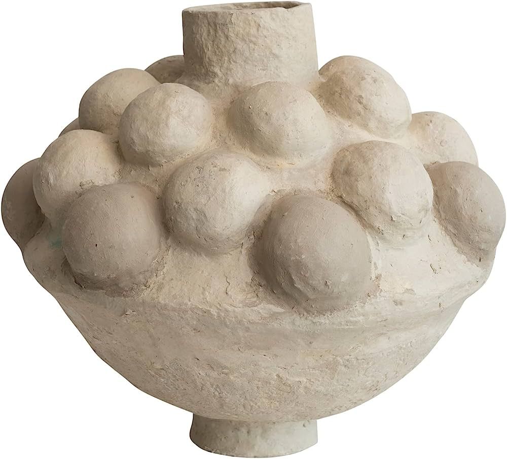 Creative Co-Op Boho Decorative Paper Mache Bubble Vase, Ivory Décor | Amazon (US)