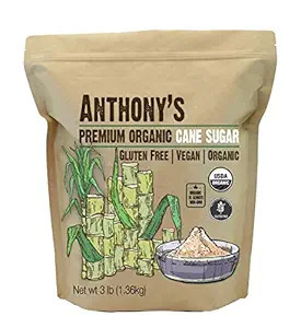 Anthony's Organic Cane Sugar, 3 lb, Granulated, Gluten Free & Non GMO | Amazon (US)