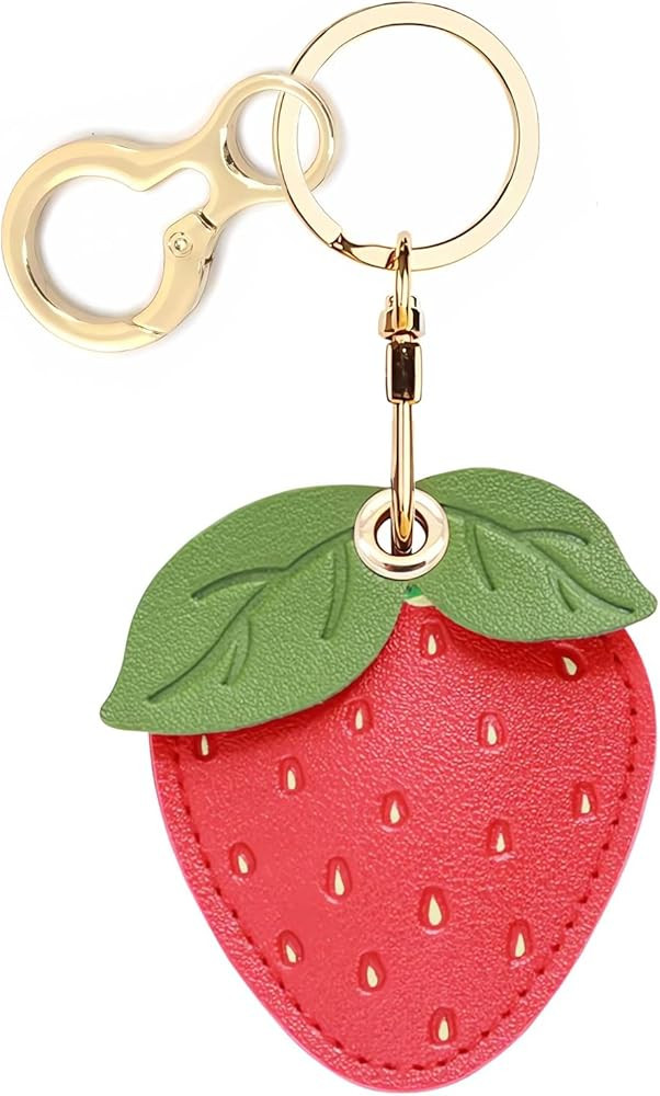 Leather Keychain Holder Case Compatible with AirTag,Cute air tag Cover with Keychain Ring,GPS Tra... | Amazon (US)