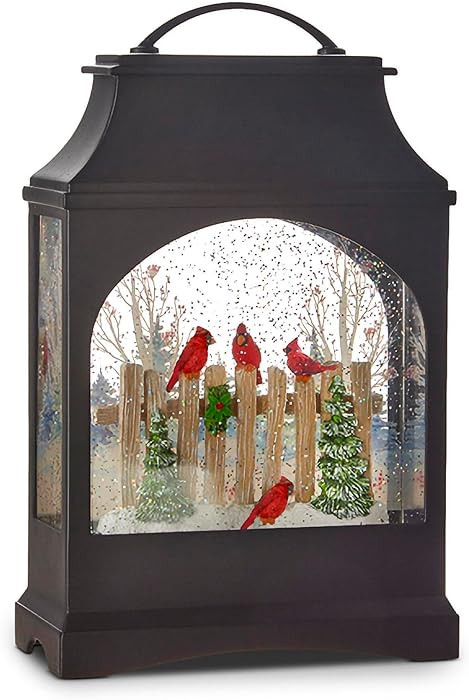 Raz Imports Red Cardinals on Fence Lighted Water Lantern Figurine 11 Inch | Amazon (US)