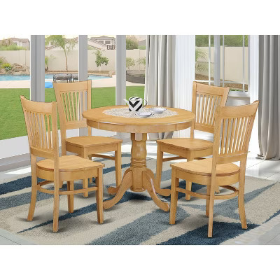 HomeStock Dinette Set - Kitchen Table And Dining Chairs, Oak | Target