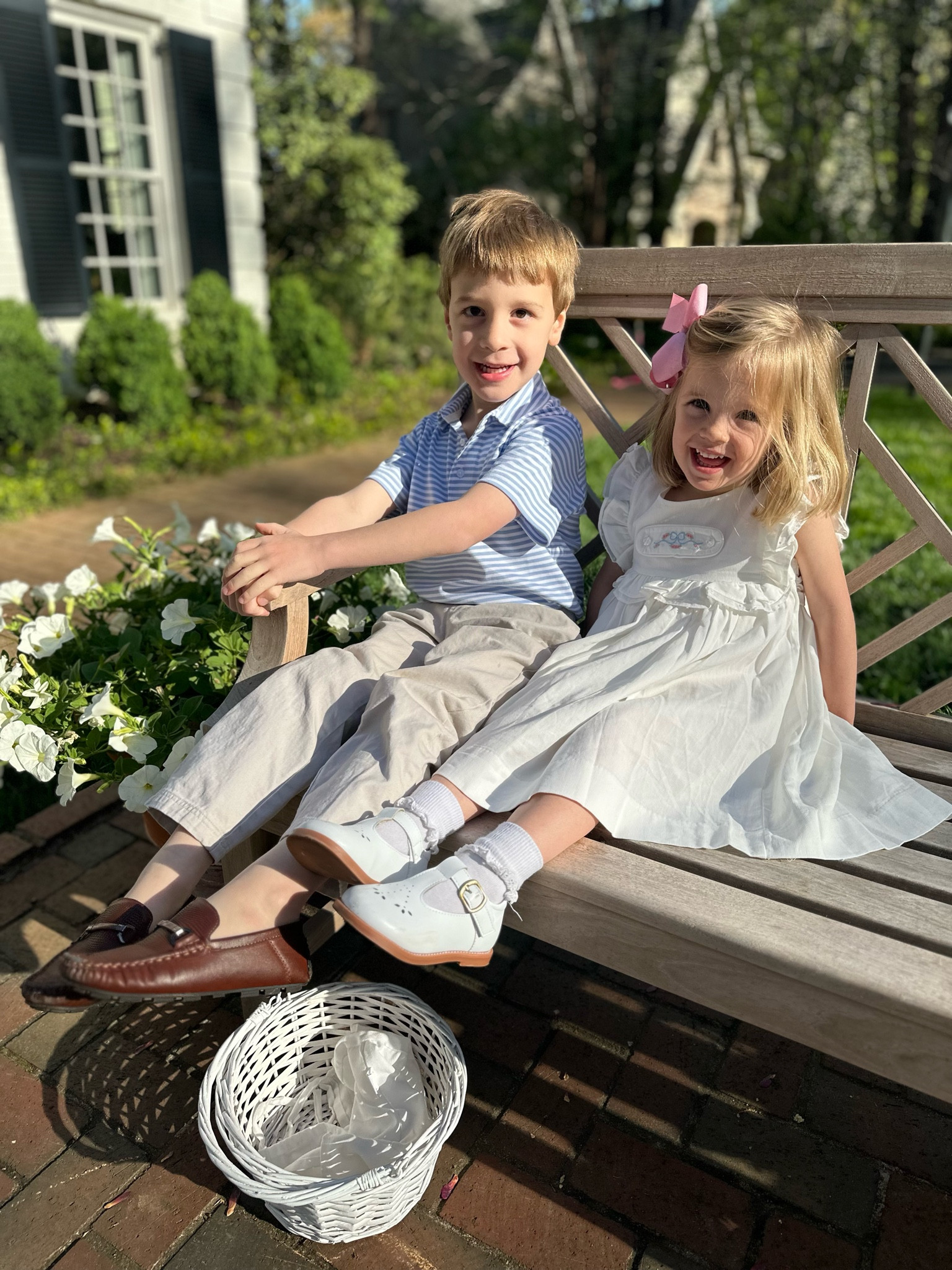 My babies 🤍🤍 wearing The Beaufort Bonnet Company, Dillards and my secret Amazon church shoe finds under $30 and look much more expensive  

#LTKkids #LTKfindsunder50 #LTKshoecrush