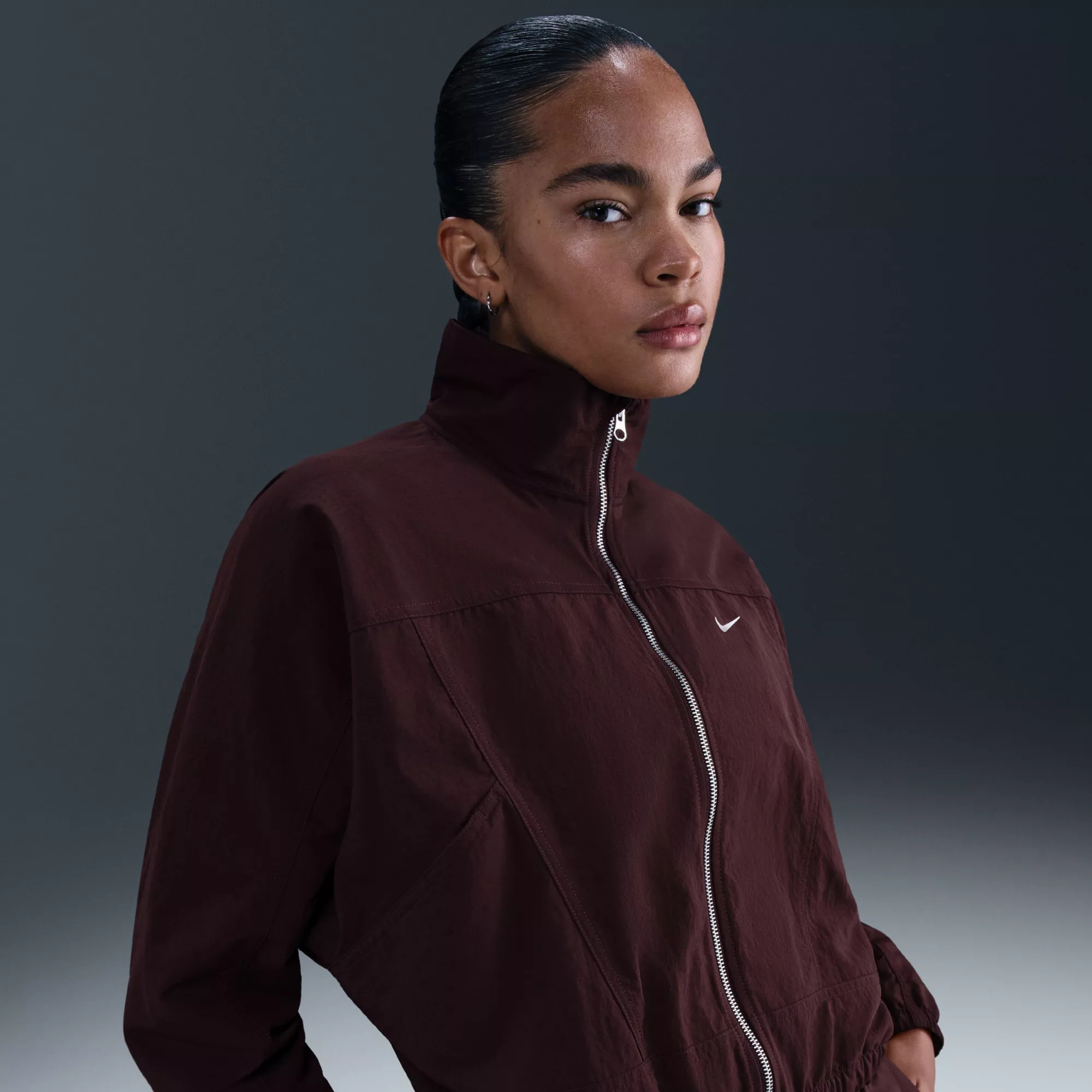 Nike Women's Sportswear Everything Wovens Repel UV Protection Jacket, Metal | DICK'S Sporting Goods