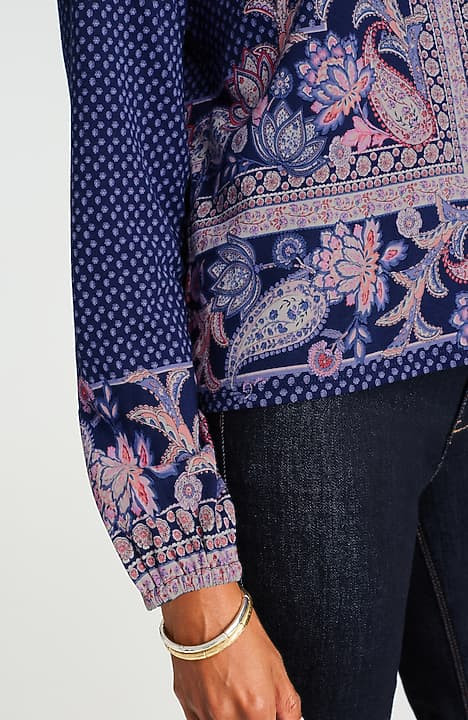 Border-Printed Cotton And Tencel™ Modal Top | J. Jill