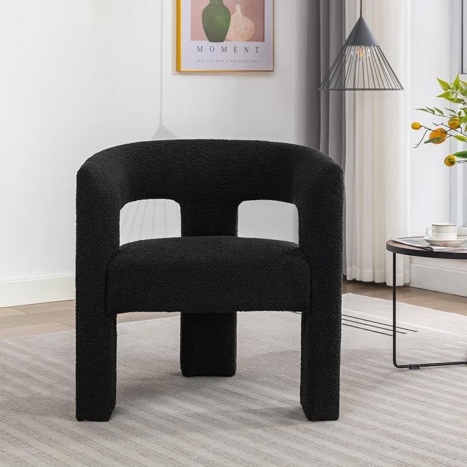 Locus Bono Boucle Accent Chair, Modern Living Room Chair, Comfy Barrel Armchair Single Sofa Chair... | Amazon (US)
