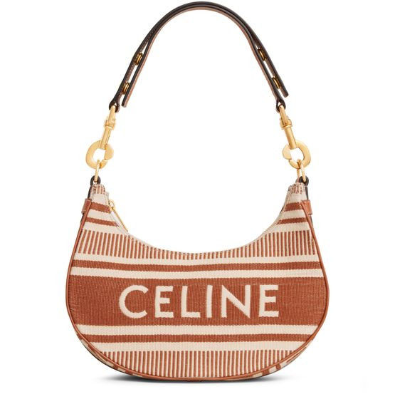 Medium Ava strap bag in striped textile | 24S (APAC/EU)