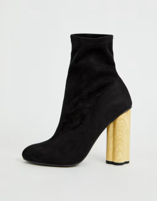 ASOS DESIGN Eliza wooden heeled sock boots | ASOS US