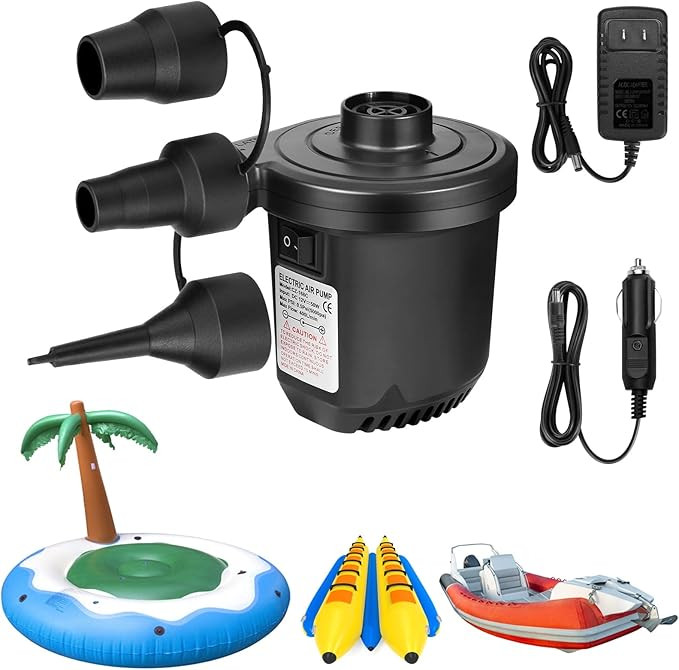 Electric Air Pump Battery Air Pump Inflatable Portable 2-in-1 Deflate Vacuum Bag Pump and Inflate... | Amazon (US)