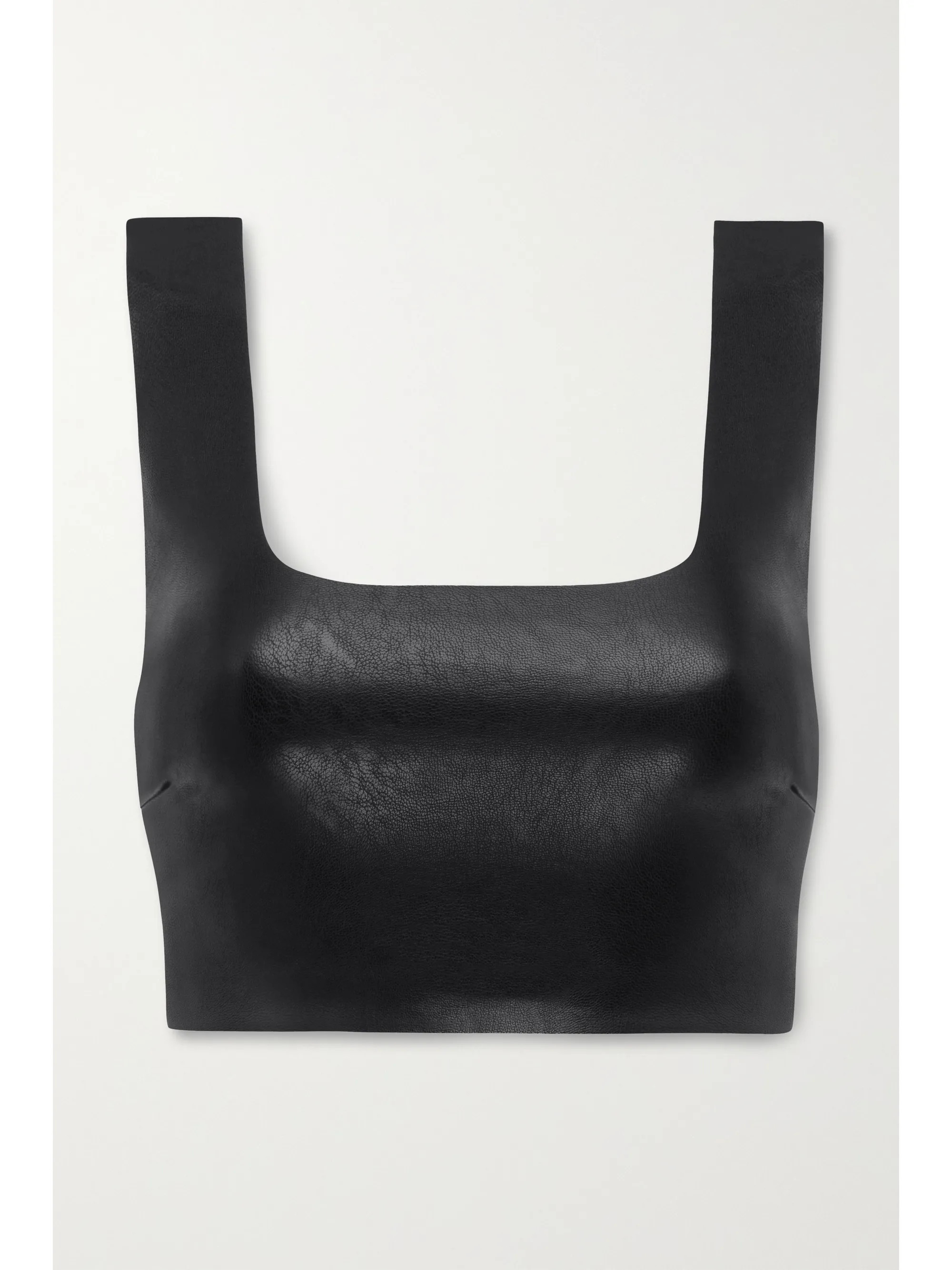 Cropped faux stretch-leather top | NET-A-PORTER (UK & EU)