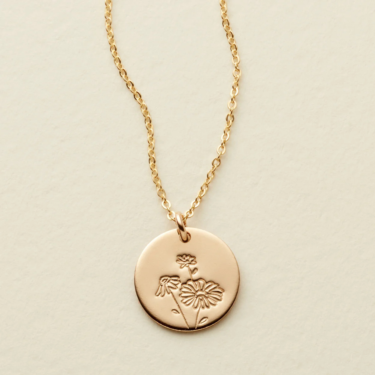 Made By Mary April Birth Flower Necklace—Daisy | Hand Stamped,Handmade | Made by Mary (US)