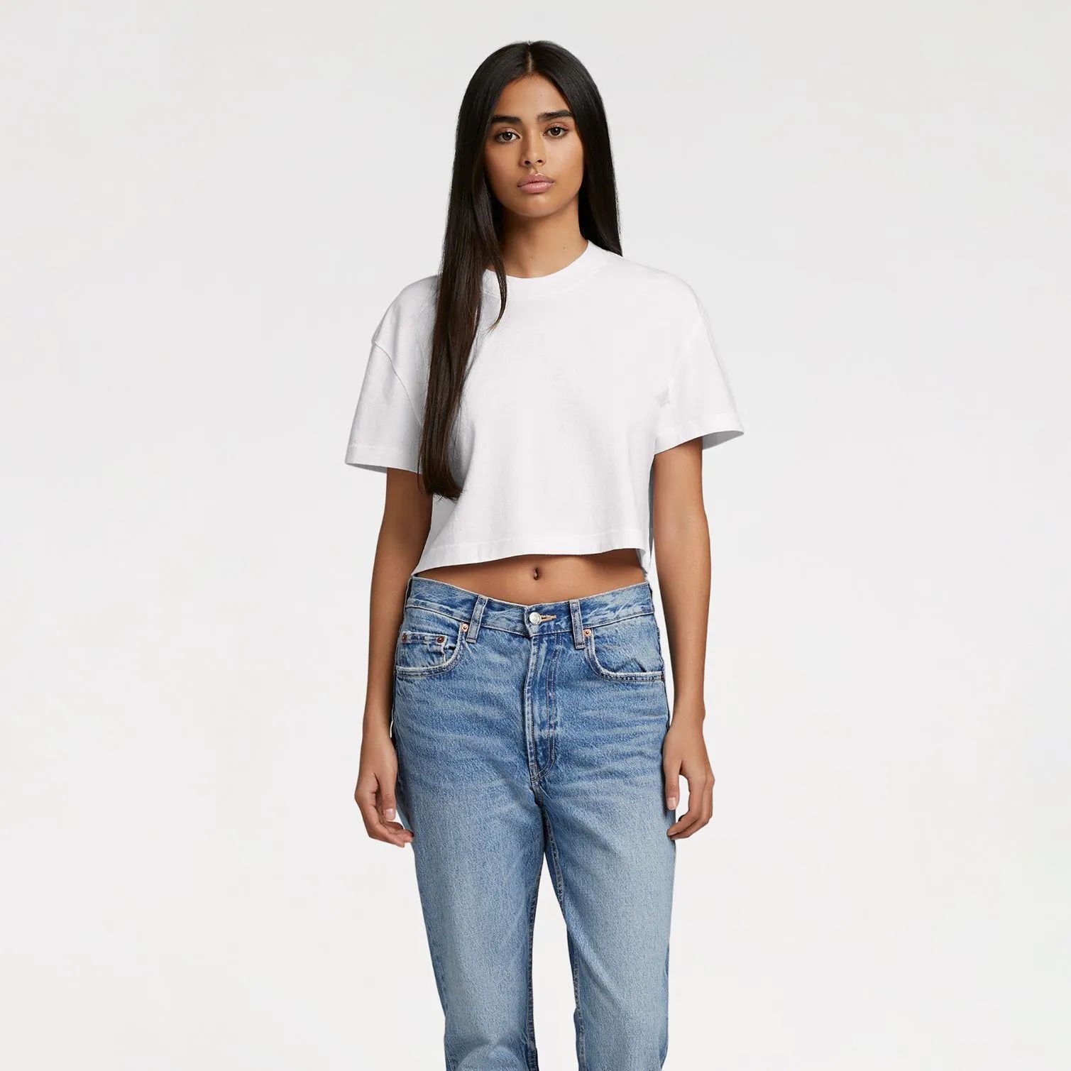 Women's Cropped Tee - White - nuuds | nuuds