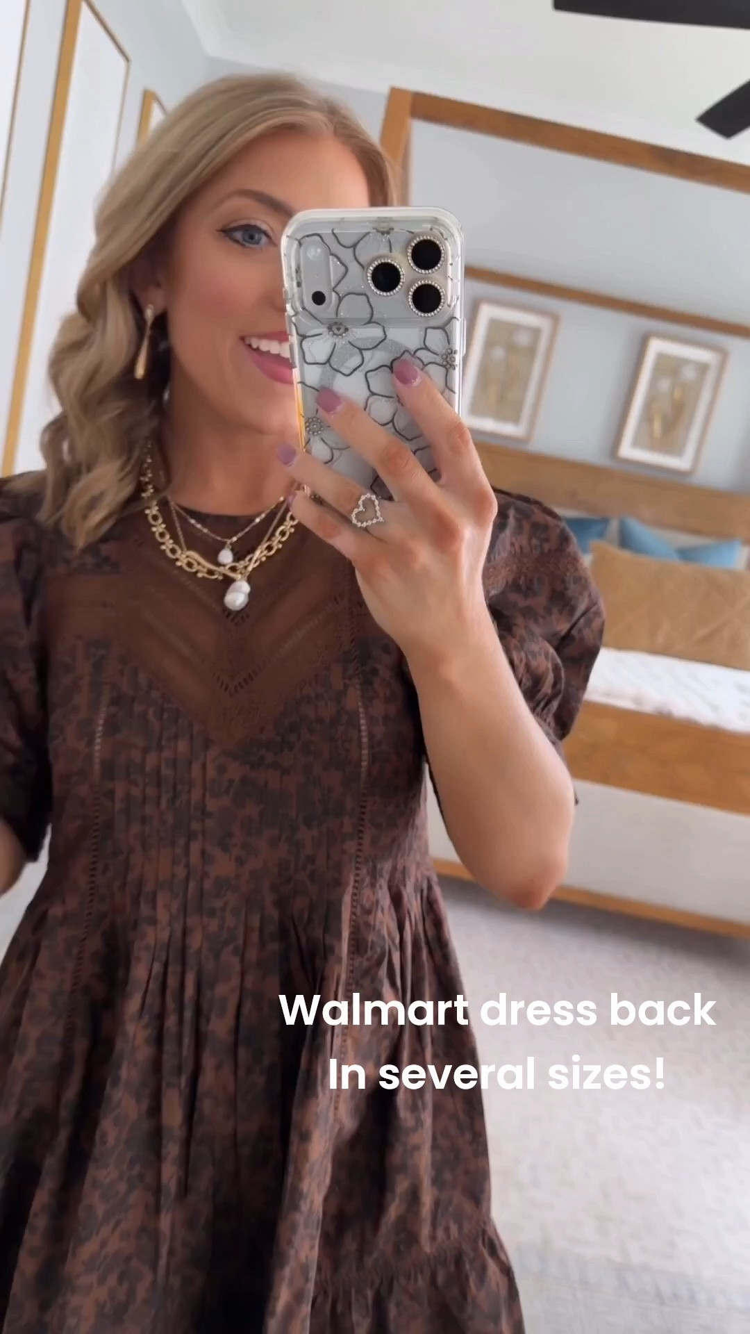 THIS Walmart dress!! 🤎 The rich chocolate brown floral print, lace detailing, puff sleeves and flowy tiered silhouette are absolutely stunning for fall. I paired it with tall black boots and layered gold jewelry, and it looks like something you’d find at a much higher price point! Such a pretty Walmart dress for church, dinner, family photos, showers or any fall event.

#walmartfashion #walmartfinds #walmartstyle #walmartdress #walmartoutfit #walmartnewarrivals #falldress #fallfashion #falloutfit #floraldress #affordablefashion #affordablestyle #womensfashion #dressinspo #fallstyle

#LTKxWalmart #LTKPetite #LTKootd