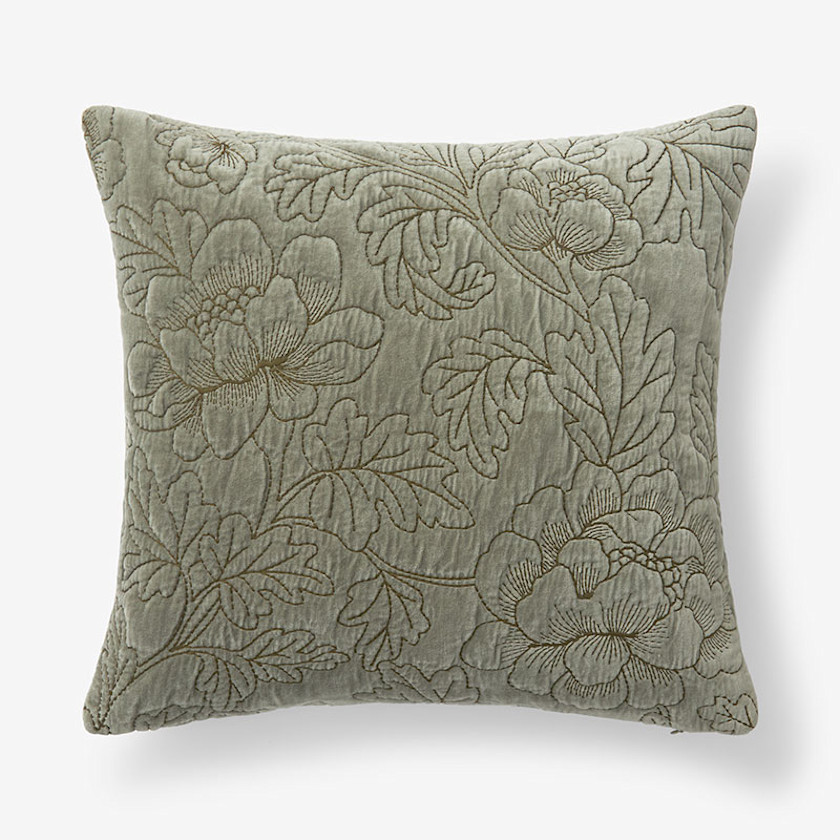 Fancy Floret Decorative Square Pillow Cover - Blue, 20 in. x 20 in., Size 20 x 20, Cotton | The Company Store | The Company Store