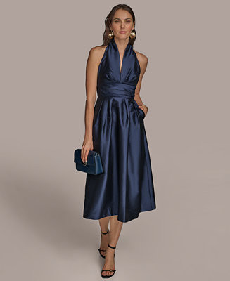 Women's A-Line Halter Midi Dress | Macy's
