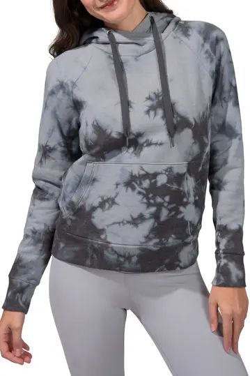 Brushed Knit Tie Dye Cross Neck Oversized Hoodie | Nordstrom Rack