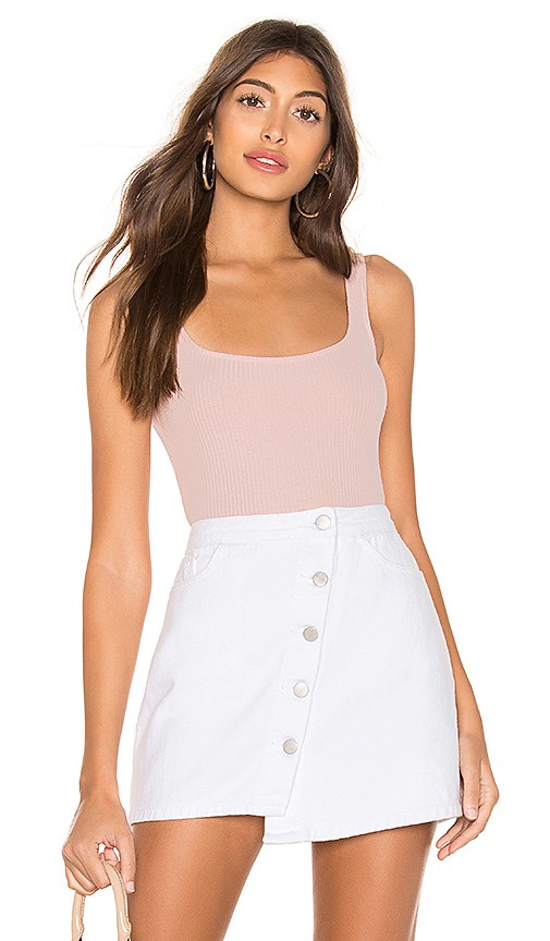 Jaye Ribbed Bodysuit in Mauve | Revolve Clothing (Global)