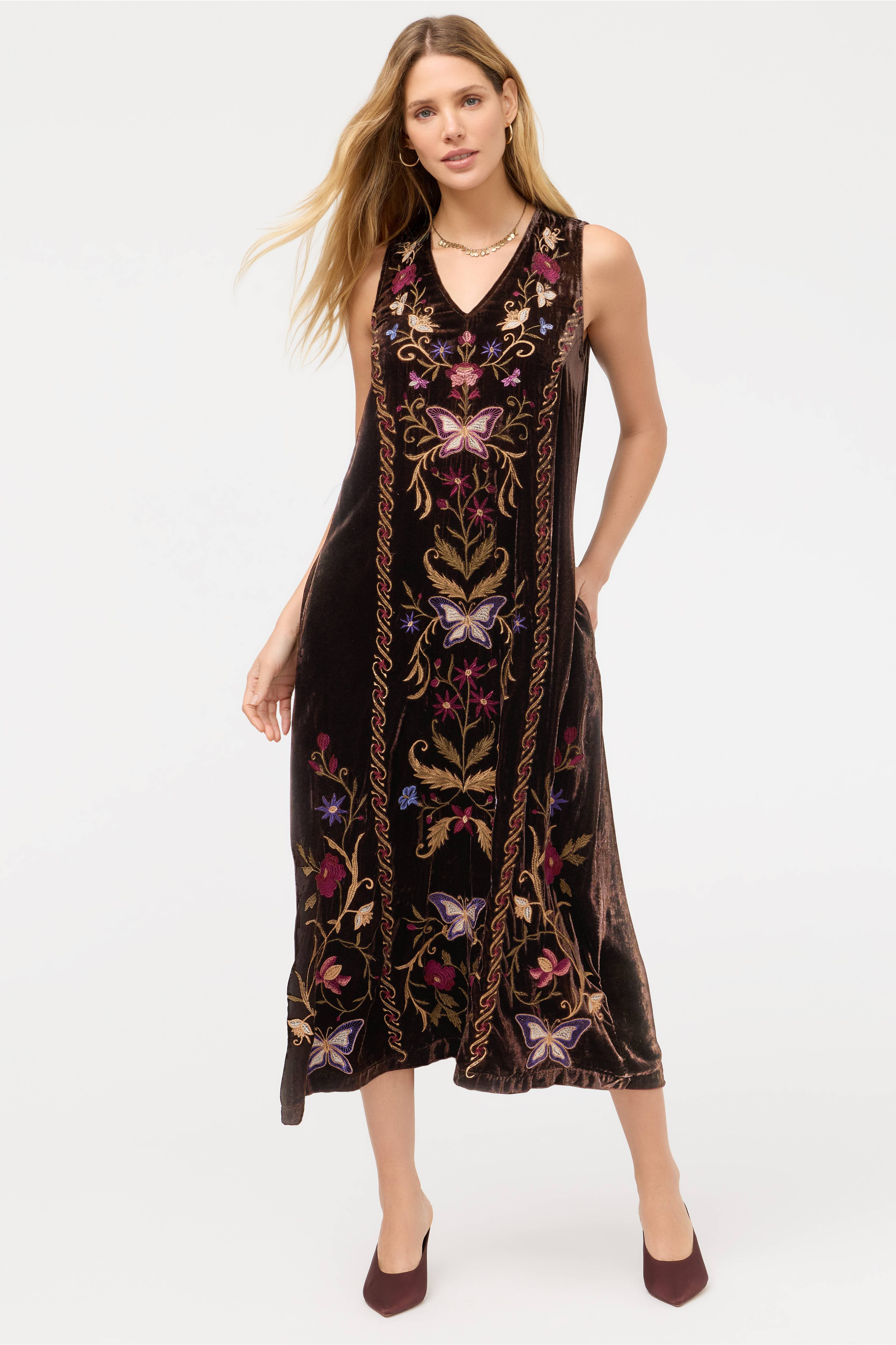 VELVET V‑NECK TANK DRESS
                                
                                    
... | Johnny Was