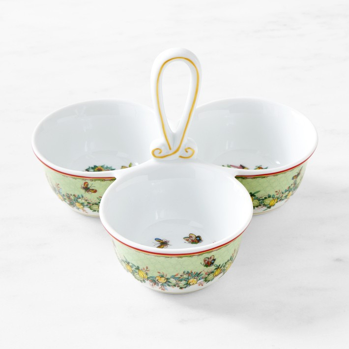 Famille Rose Triple Condiment Dish | Williams-Sonoma