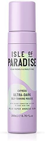Isle of Paradise Express Mousse, Ultra Dark (Super Bronzed Glow) - Hydrating Self Tan Foam, Vegan... | Amazon (US)