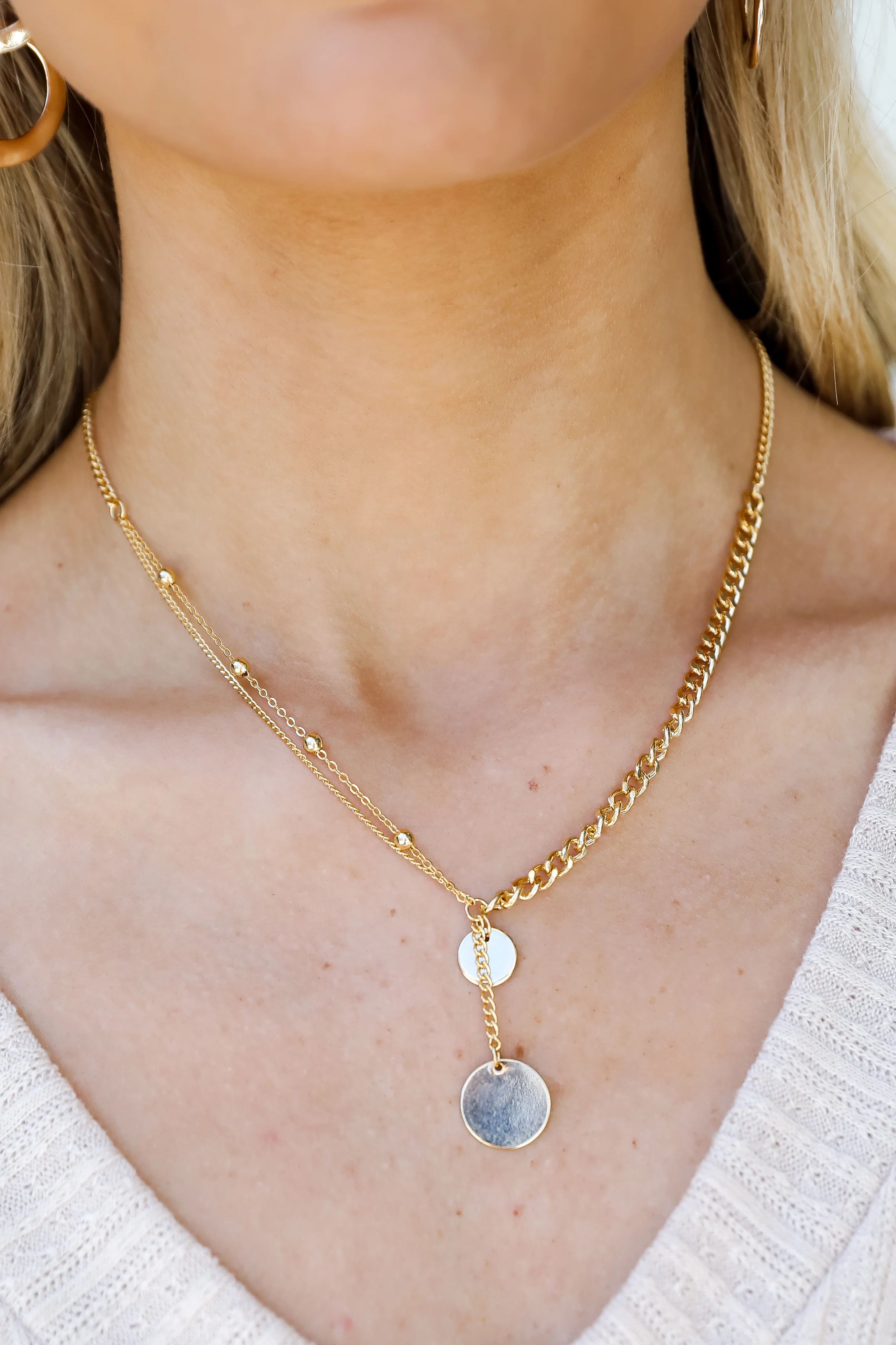 Audrey Gold Chain Layered Necklace | Dress Up