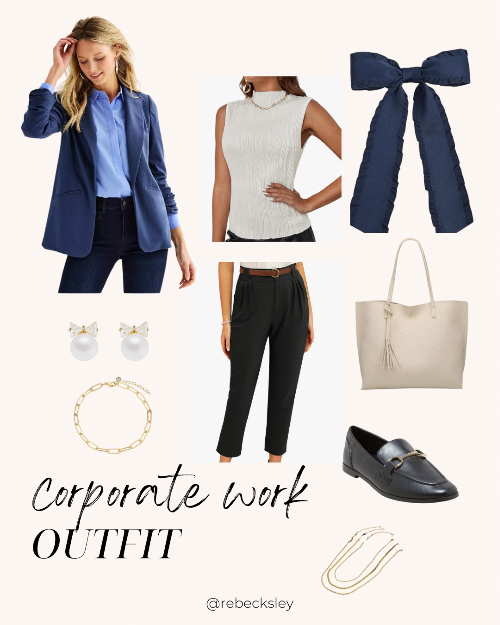 Midsize corporate business outfit


Navy blazer, textured top, hair bow, black loafers, affordable outfit, business casual outfit 

#LTKMidsize #LTKWorkwear #LTKFindsUnder100