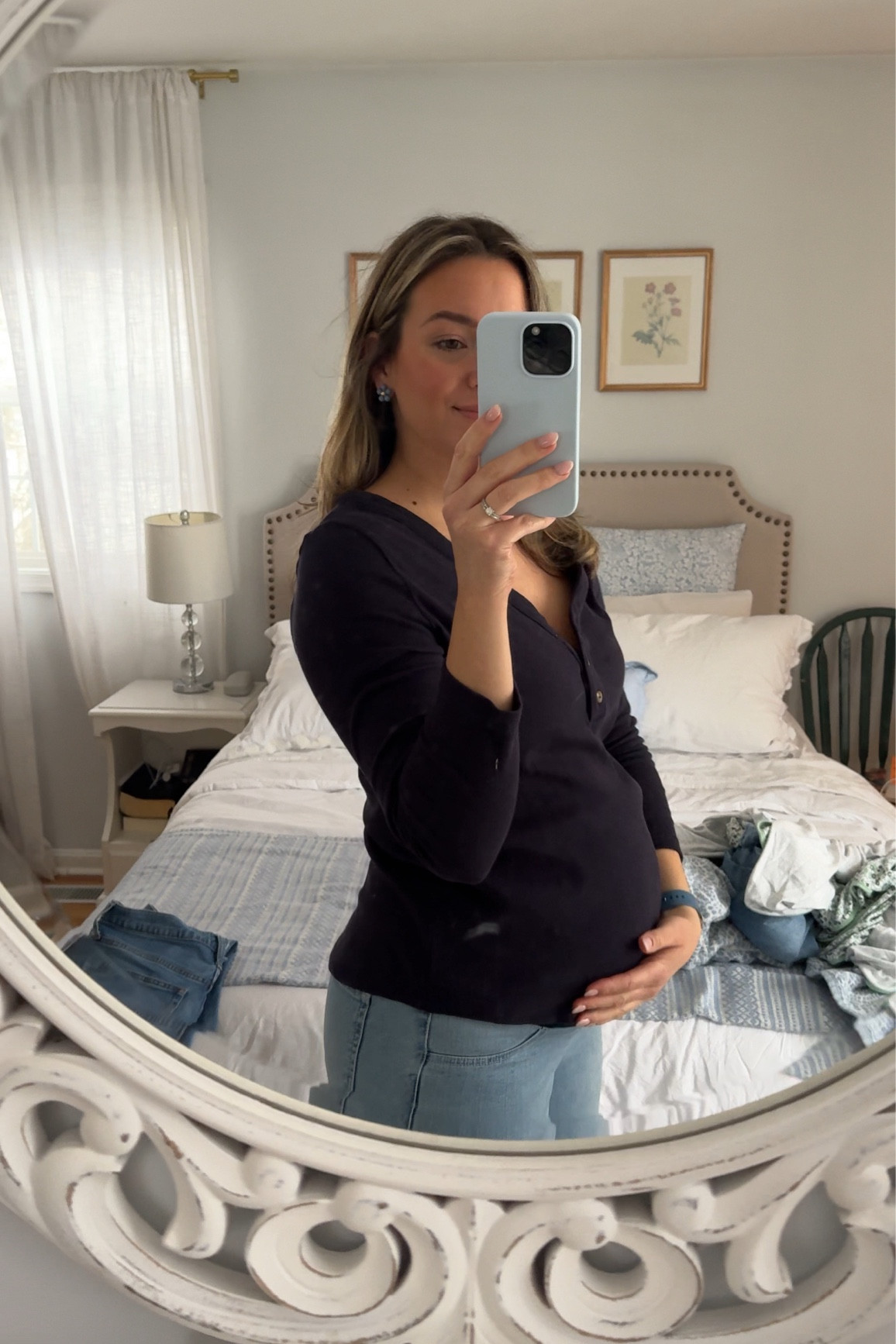 19 weeks with baby no. 3! Loving this causal maternity top! 

#LTKStyleTip #LTKBump