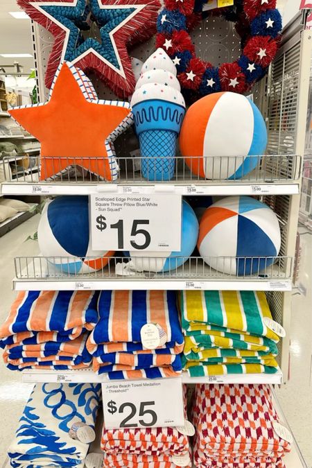 Targets Sun Squad is included in the Circle week sale! These items are great for Memorial Day & 4th of July. 🇺🇸

Target, Sun Squad, Memorial Day decor, 4th of July decor, beach towels, Threshold jumbo beach towels, throw pillows 