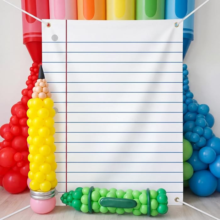 Hahafelt 6.6 x 4.4ft Back to School Backdrop Notebook Paper Backdrop | Amazon (US)