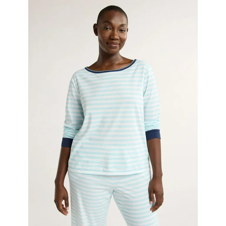 Joyspun Women's and Women’s Plus Jersey Knit Sleep Top with Long Sleeves, Sizes S to 3X | Walmart (US)