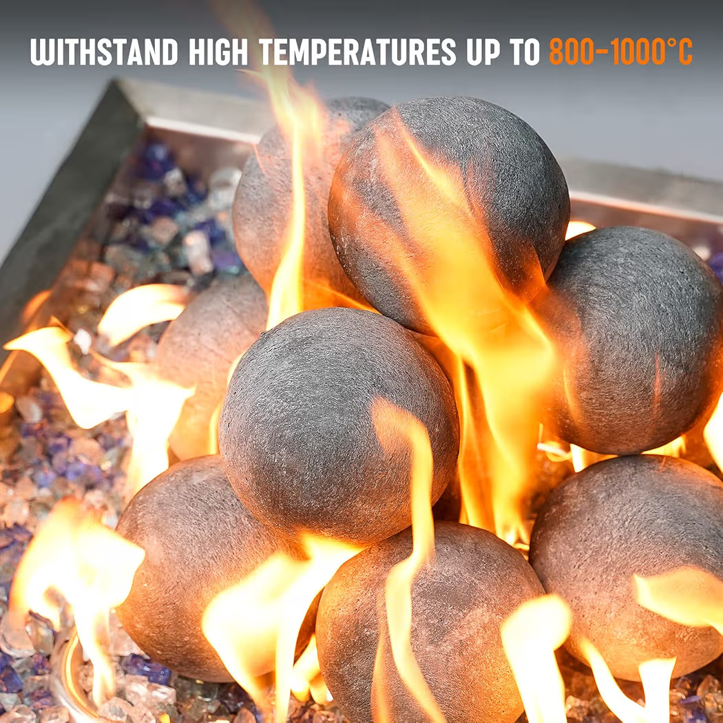 Stanbroil Ceramic Fire Balls - 4” Round Fire Stones for Fire Pit Fire Bowl and Fireplace - Set ... | Amazon (US)