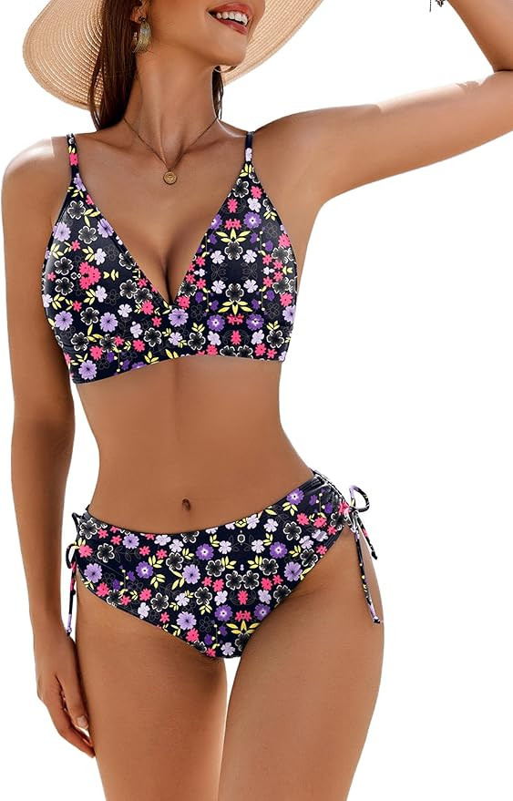 AI'MAGE Bikini Set for Women High Waisted Two Piece Swimsuits Sexy V Neck Bathing Suit 2025 | Amazon (US)