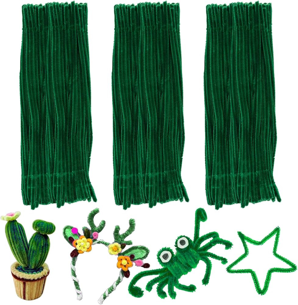 Green Pipe Cleaners Craft Bulk,Toys & Games,200pcs Chenille Stems,Fake Flowers for Decor,Arts Cra... | Amazon (US)